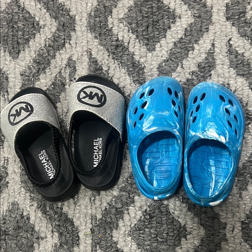 Michael Kors shoes and Blue Clogs toddler size 5